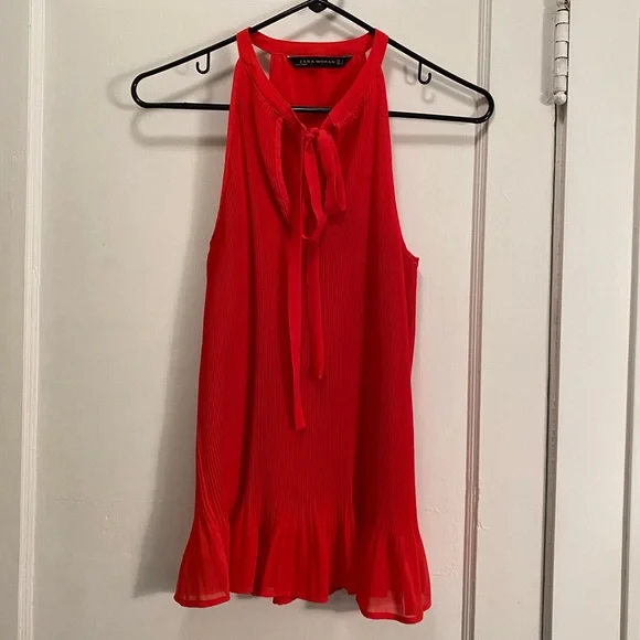 Halter Neck Zara Pleated Dress Red Zara Pleated Halter Dress Gem